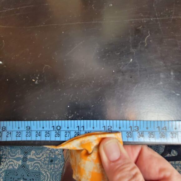 Vintage Checkered Gingham Skirt Orange Cherries Handmade XXS womens fIt flare - Picture 3 of 3